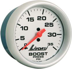 LIVORSI Electric Automotive 0-80 PSI Oil Pressure Gauge Platinum 2 1/16"