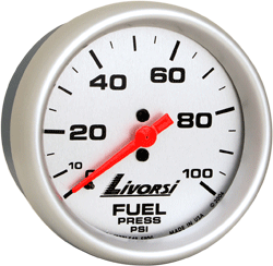 LIVORSI Electric Automotive 0-90 OHMS Fuel Level Gauge Platinum 2 5/8" 